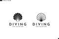 Shell logo. Scuba diving sign Royalty Free Stock Photo